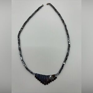 Vintage Hematite Necklace 22” Screw Closure